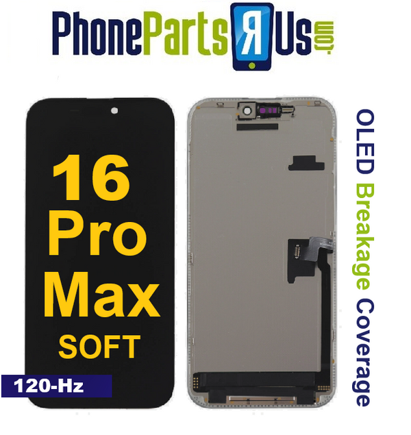 iPhone 16 Pro Max OLED Screen Assembly ( Soft ) 120-Hz (OLED Breakage Warranty)