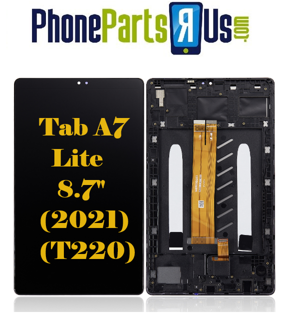 Samsung Galaxy Tab A7 Lite 8.7" (2021) (T220) LCD Assembly With Frame Black (Wifi)