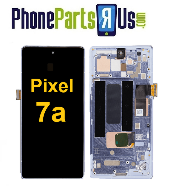 Google Pixel 7a 5G OLED Assembly With Frame (With Finger Print Scanner) (Sea)