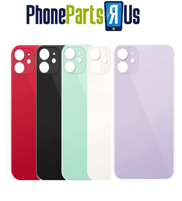 iPhone 11 Back Glass With 3M Pre-Cut Adhesive (No Logo / Large Camera Hole)